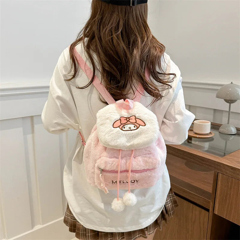 Sanrio Kawaii Fluffy Cute Plush Backpack