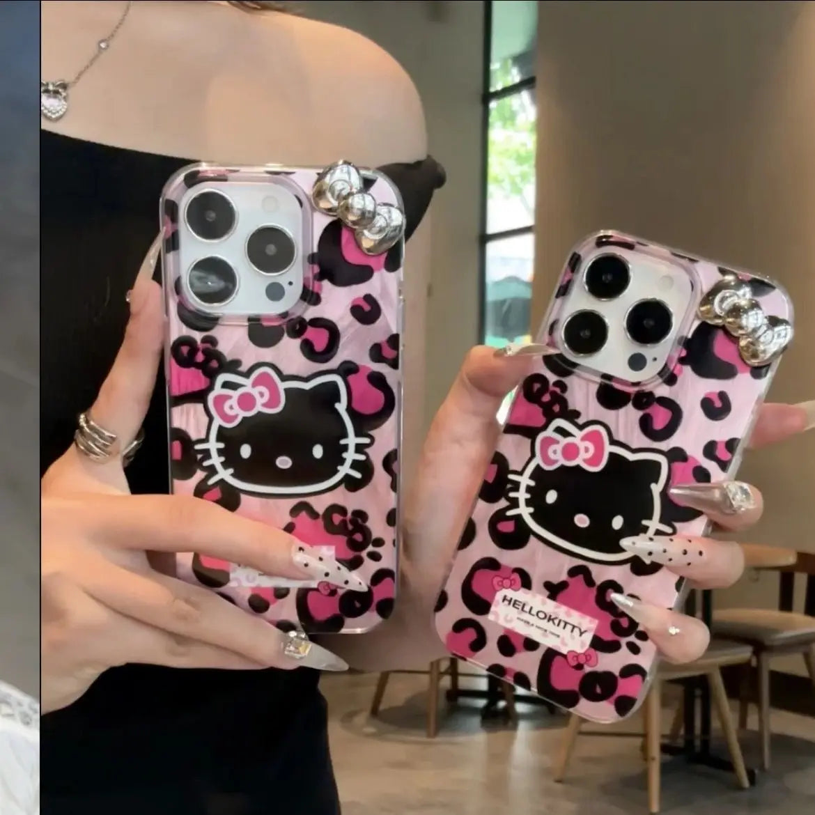 Hello Kitty Leopard Print Kawaii Phone Case