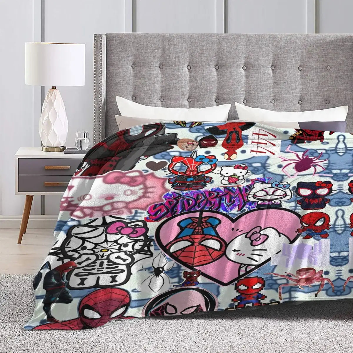 Hello Kitty & Spider Man Blanket