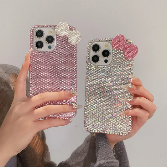 Kawaii Bow Rhinestone Phone Case