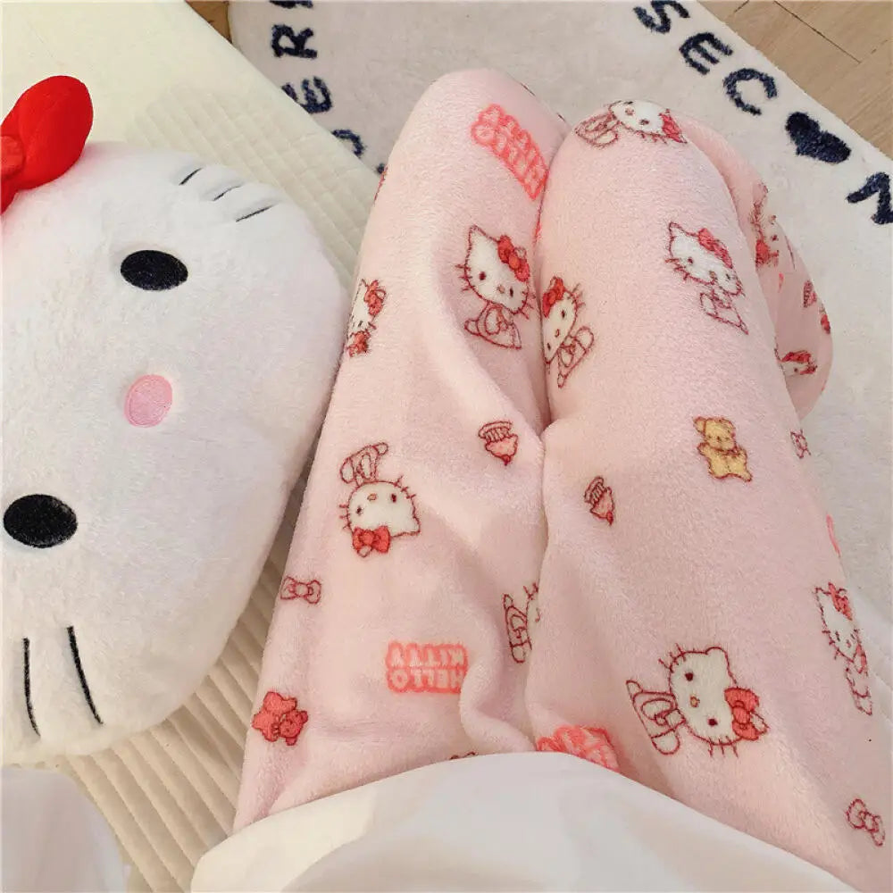 Hello Kitty Light Pink Fluffy Pajama Pants