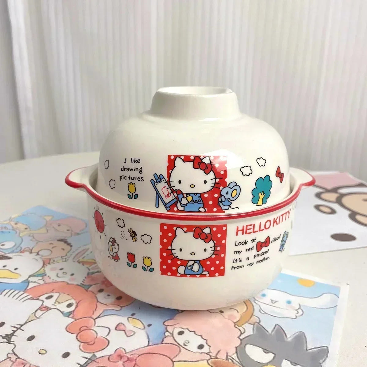 Hello Kitty Ceramic Bowl Plate Set