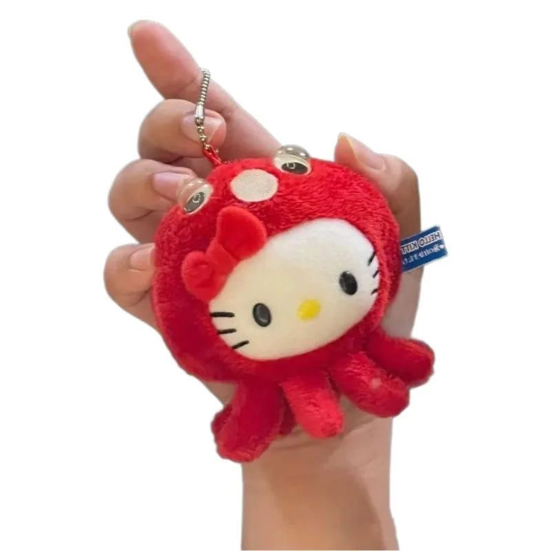 Hello Kitty Octopus Plush Keychain Pendant