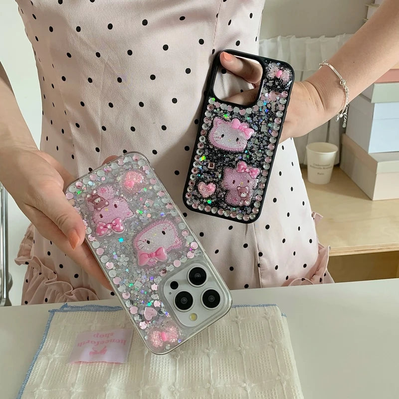 Hello Kitty 3D Cute Bling Glitter Diamond Phone Case