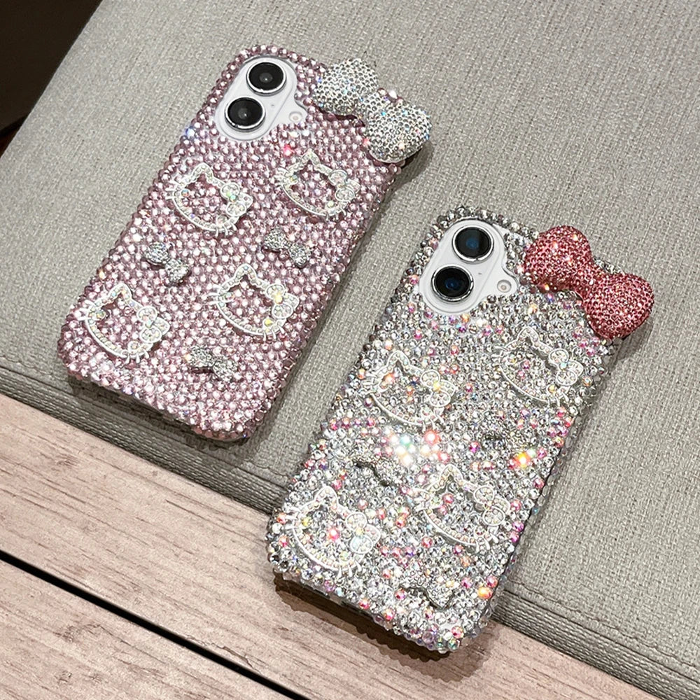 Hello Kitty Luxury Glitter Bow Rhinestone Phone Case