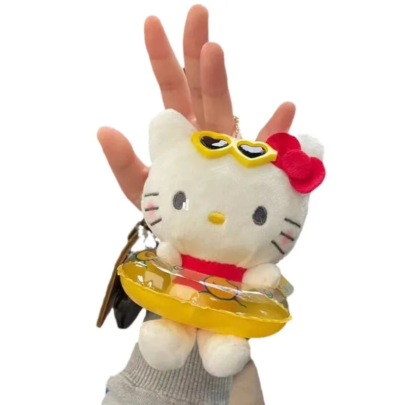 Hello Kitty Summer Ice Cream Swim Pool Floatie Plush Keychain Pendant