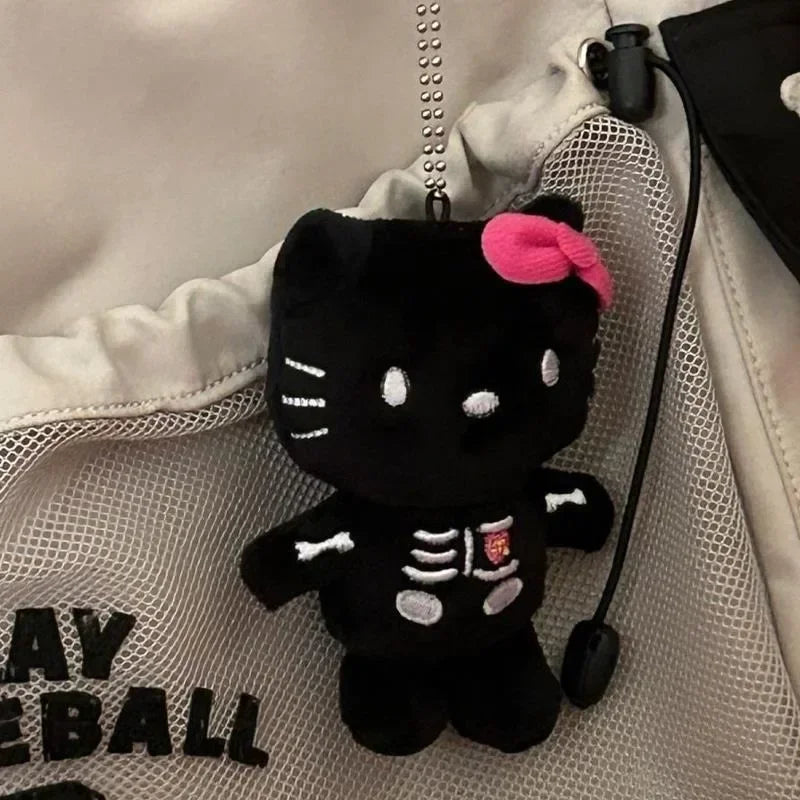 Hello Kitty Skeleton Halloween Plush Keychain