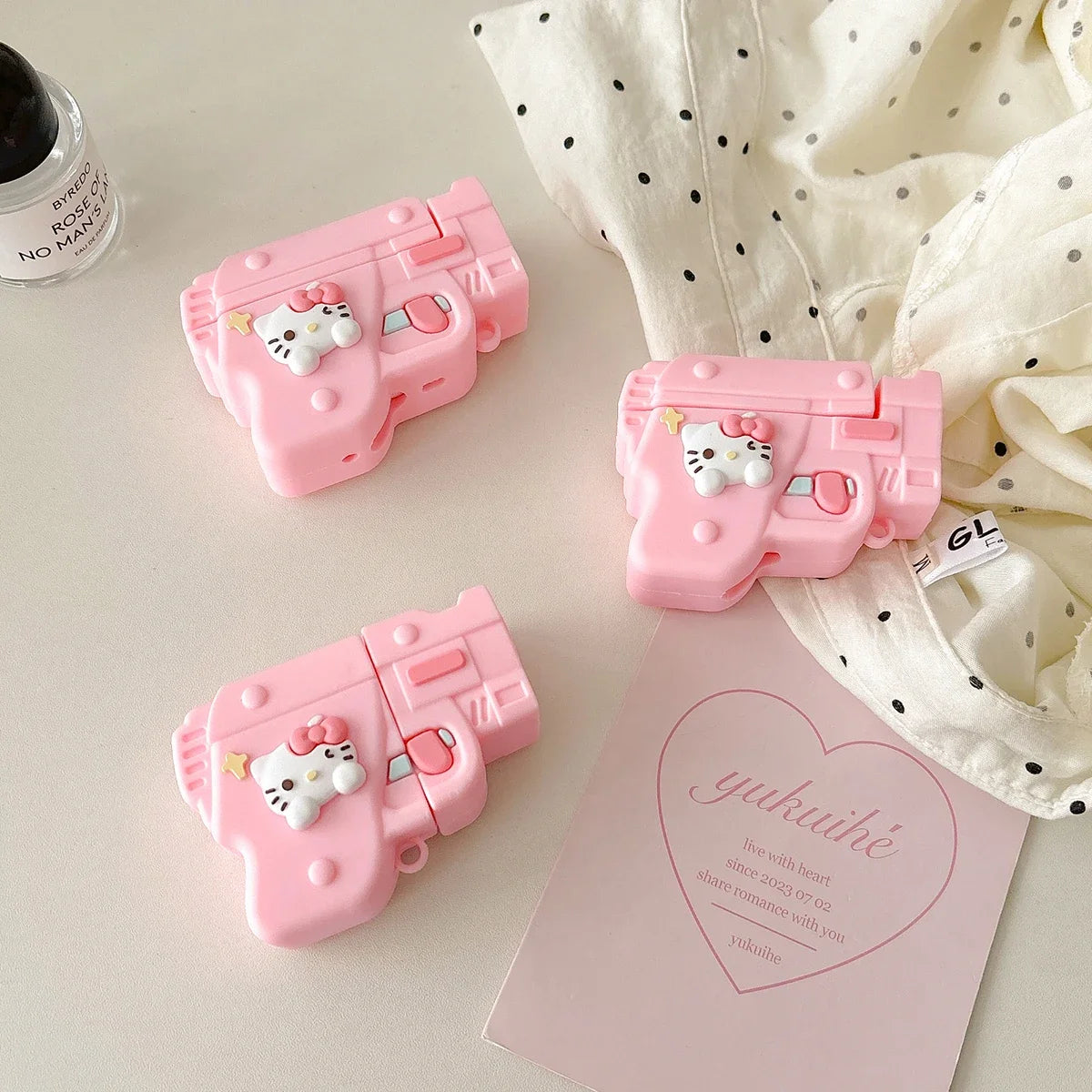 Hello Kitty Pink Kawaii Gun Airpods Case