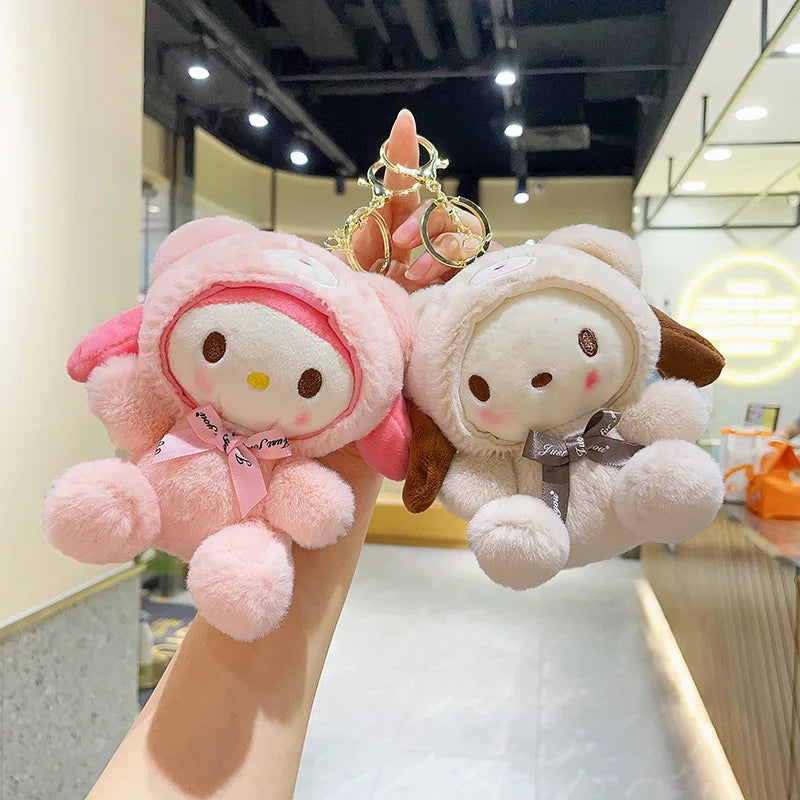 Sanrio Plush Kawaii Bear Suit Keychain Pendant