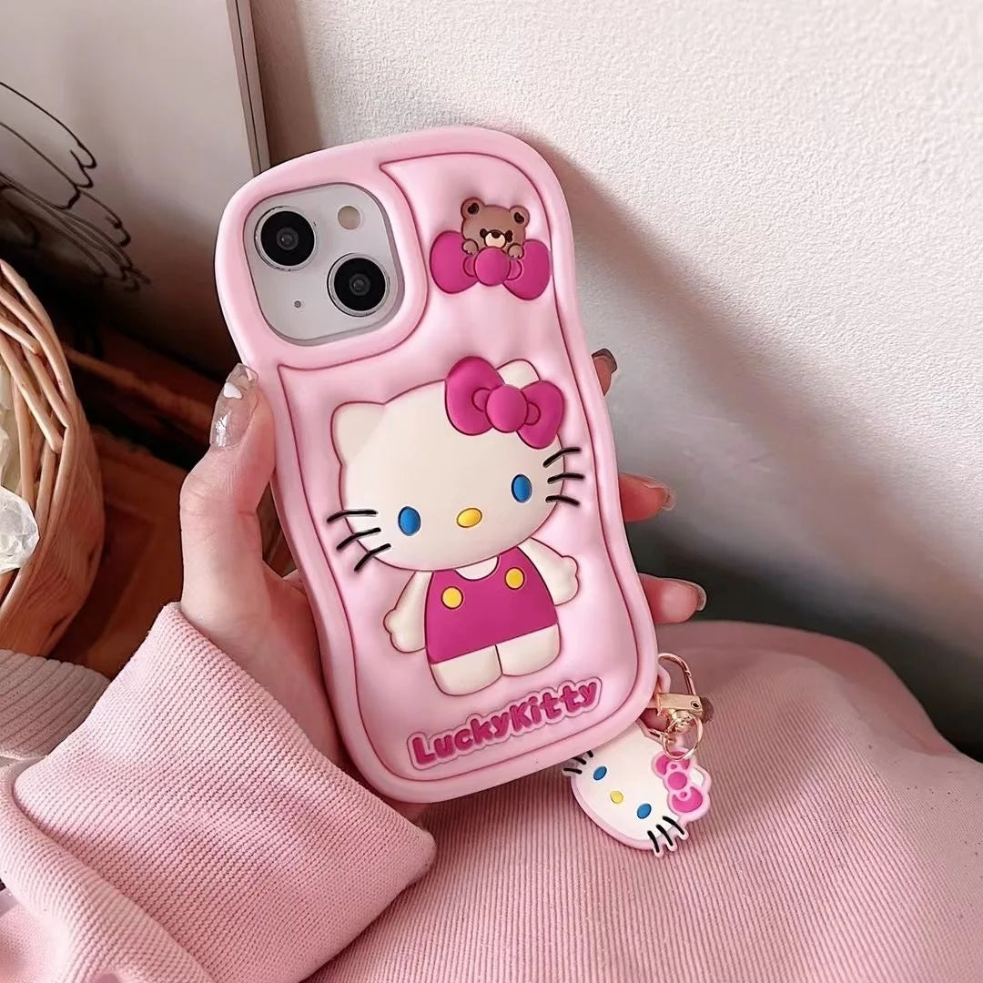 Hello Kitty Lucky Cute 3D Silicone Phone Case