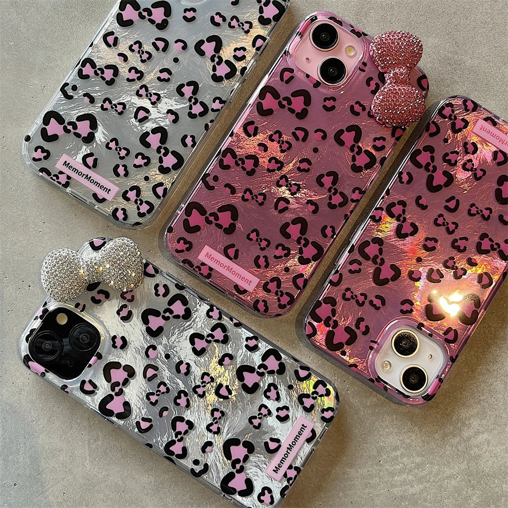 Kawaii Animal Bow Print Phone Case