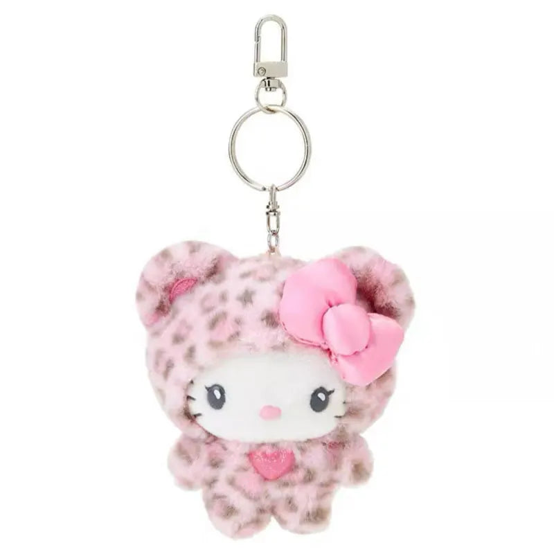 Hello Kitty Leopard Pendant Plush Keychain