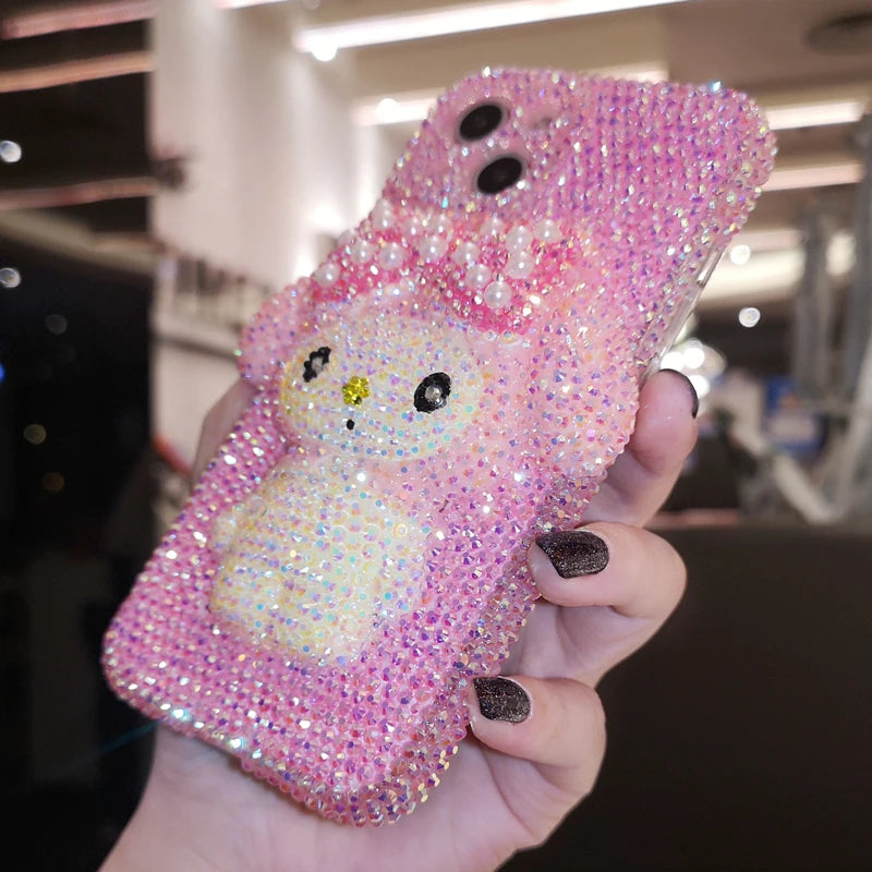 My Melody Cute Pink Rhinestone Phone Case