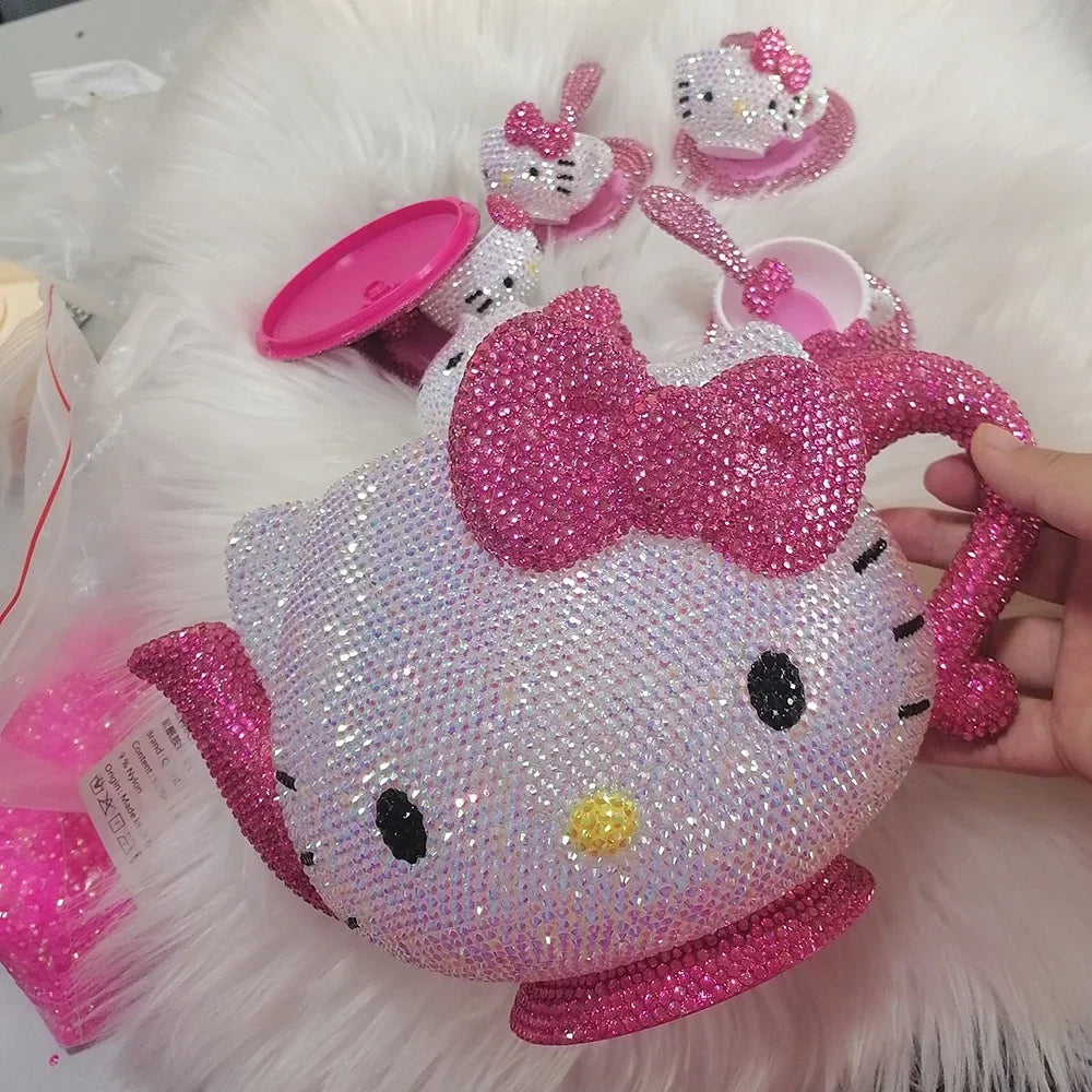 Hello Kitty Rhinestone Tea Cup Set