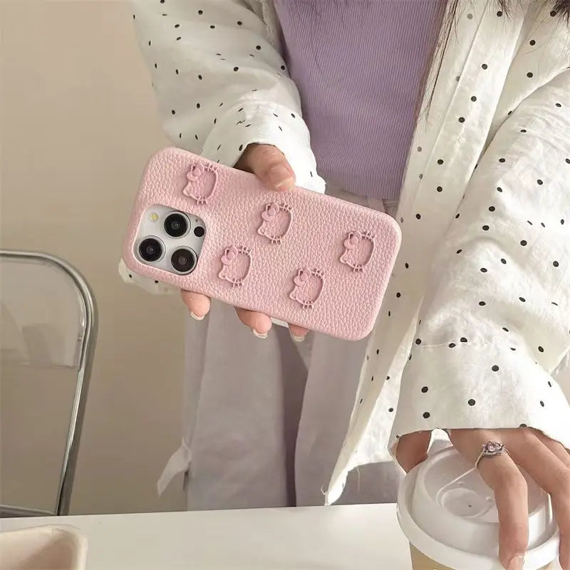 Hello Kitty Pink & Black Kawaii Phone Case