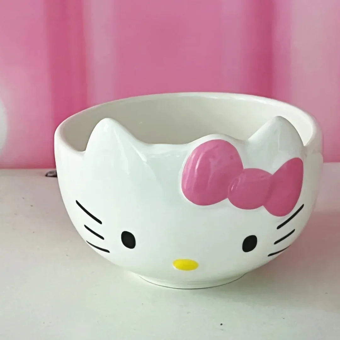 Hello Kitty Ceramic Bowl With Spoon