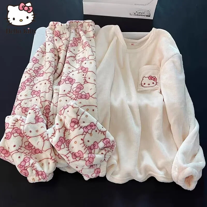 Hello Kitty Fluffy Pajamas Set