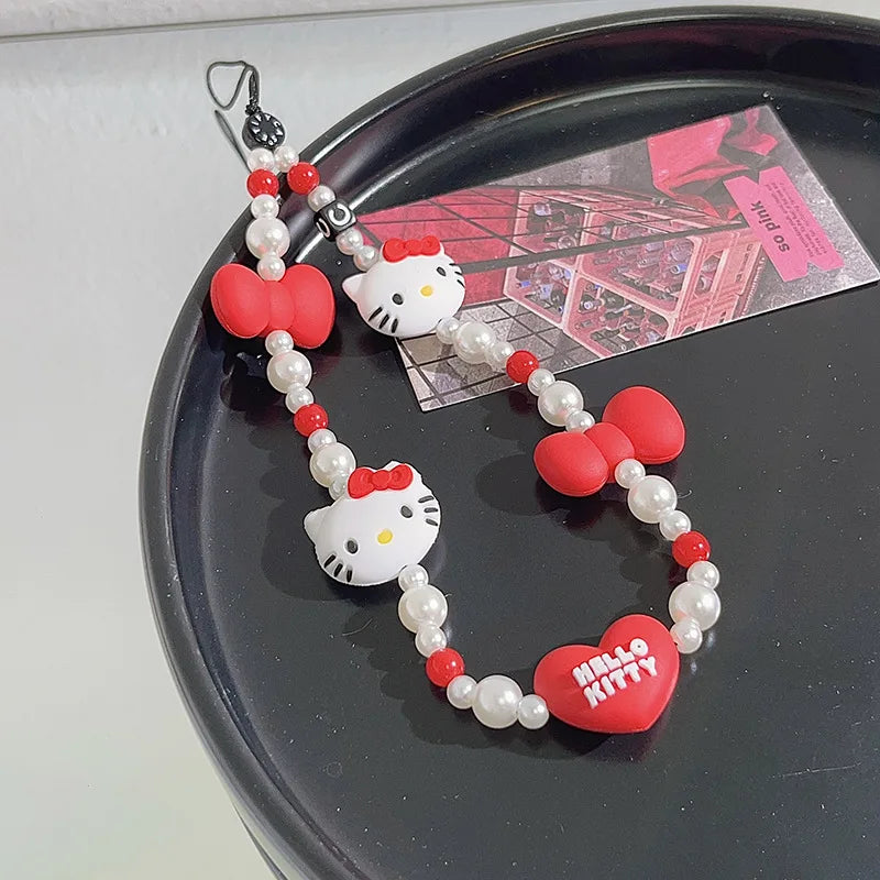 Hello Kitty Cute Heart Bead Bracelet