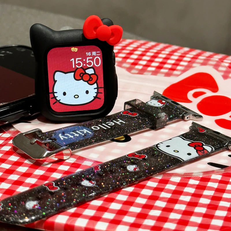 Hello Kitty Glitter Silicone iWatch Band