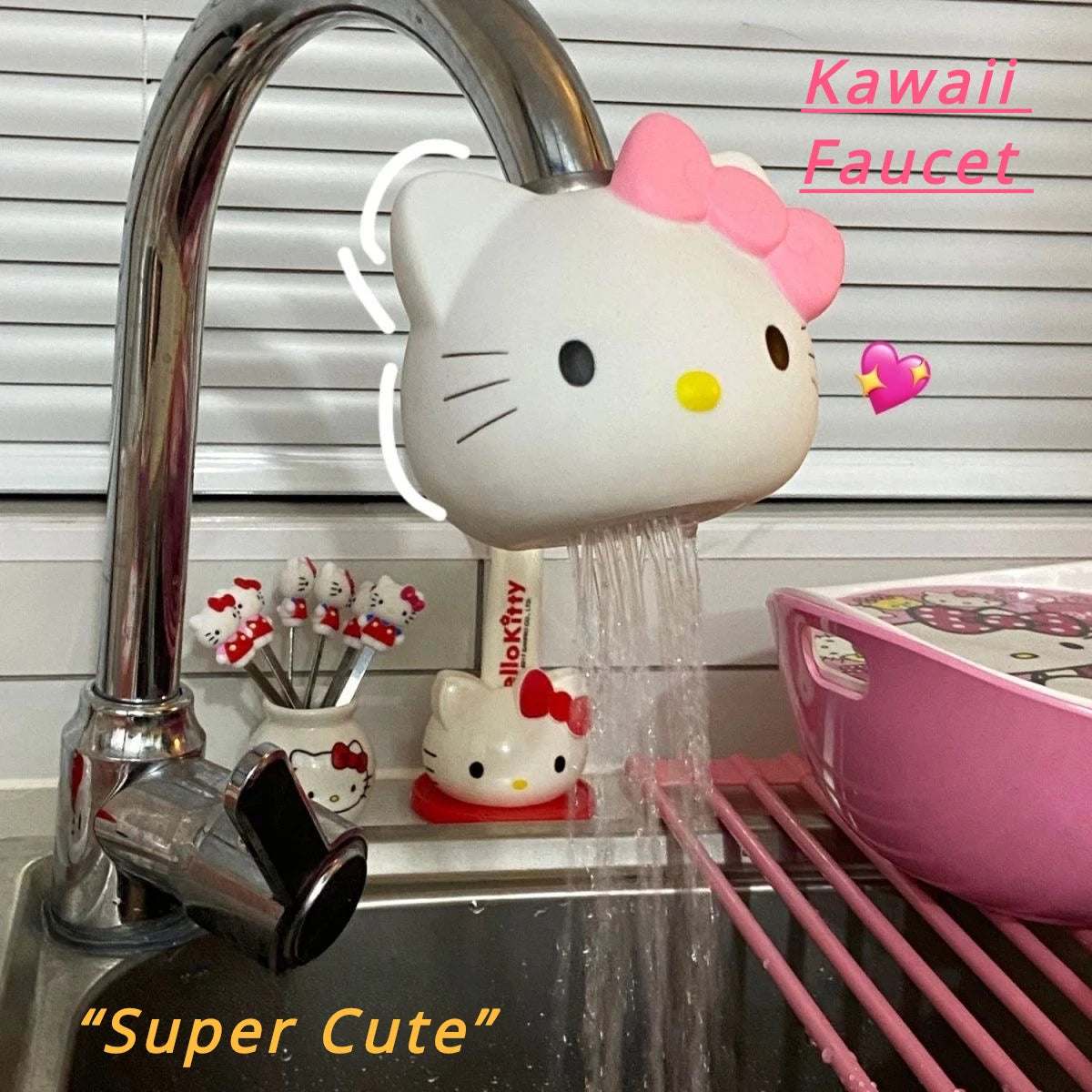 Hello Kitty Kitchen Shower Faucet Kawaii Splash-proof Faucet