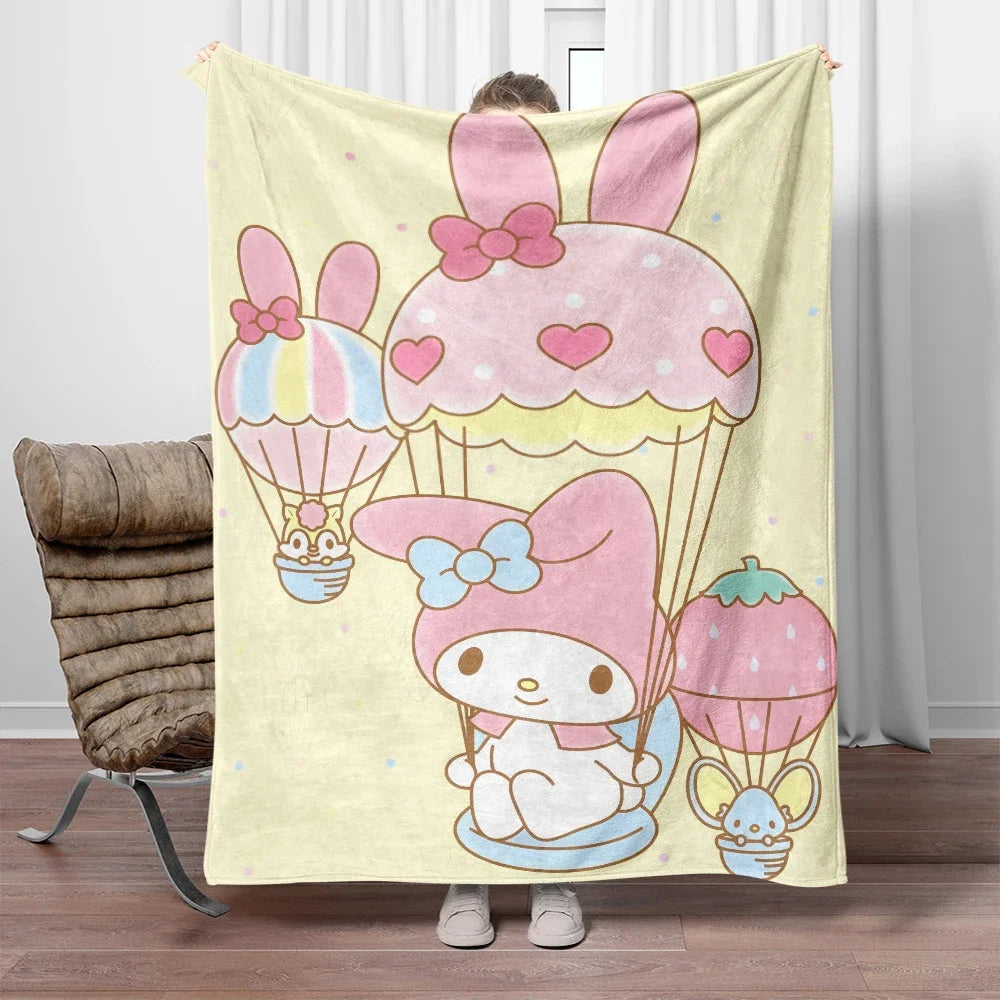 Sanrio My Melody x Kuromi x Hello Kitty Soft Flannel Blanket