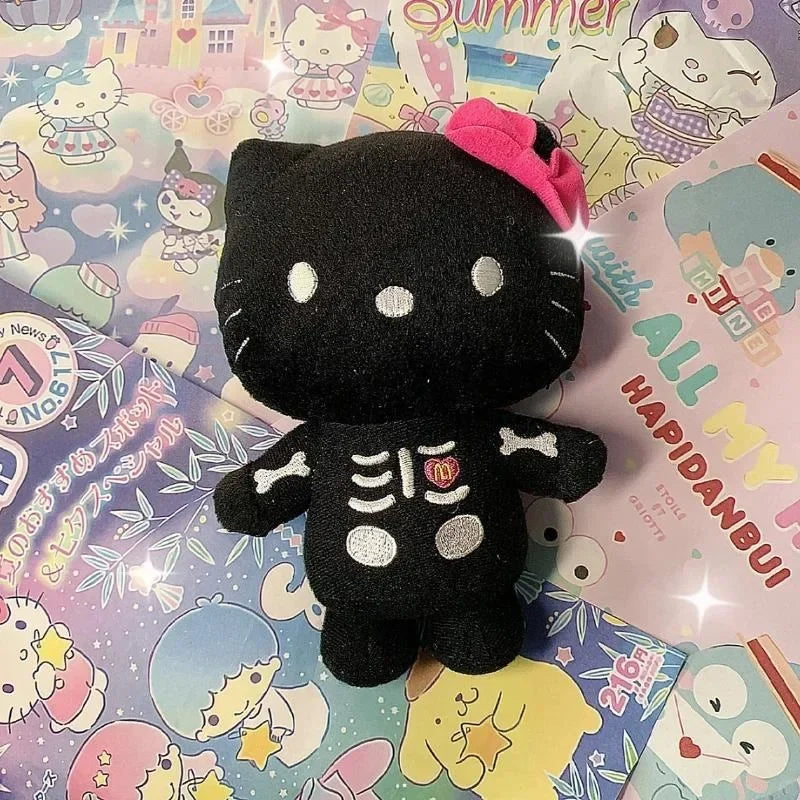 Hello Kitty Skeleton Halloween Plush Keychain