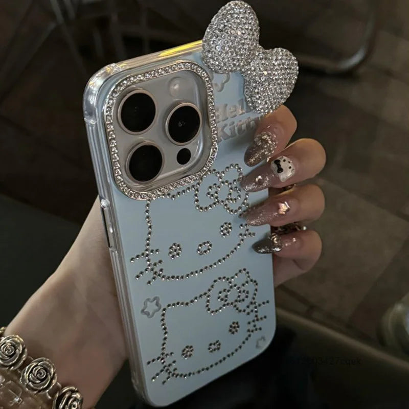 Hello Kitty Blue Rhinestone Phone Case