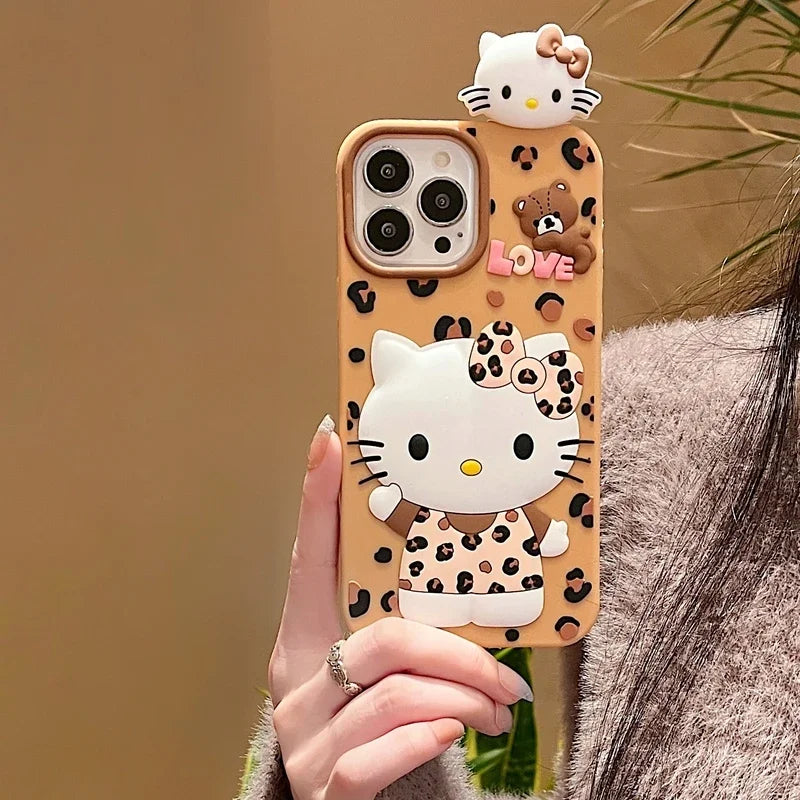 Hello Kitty Leopard Pattern Phone Case