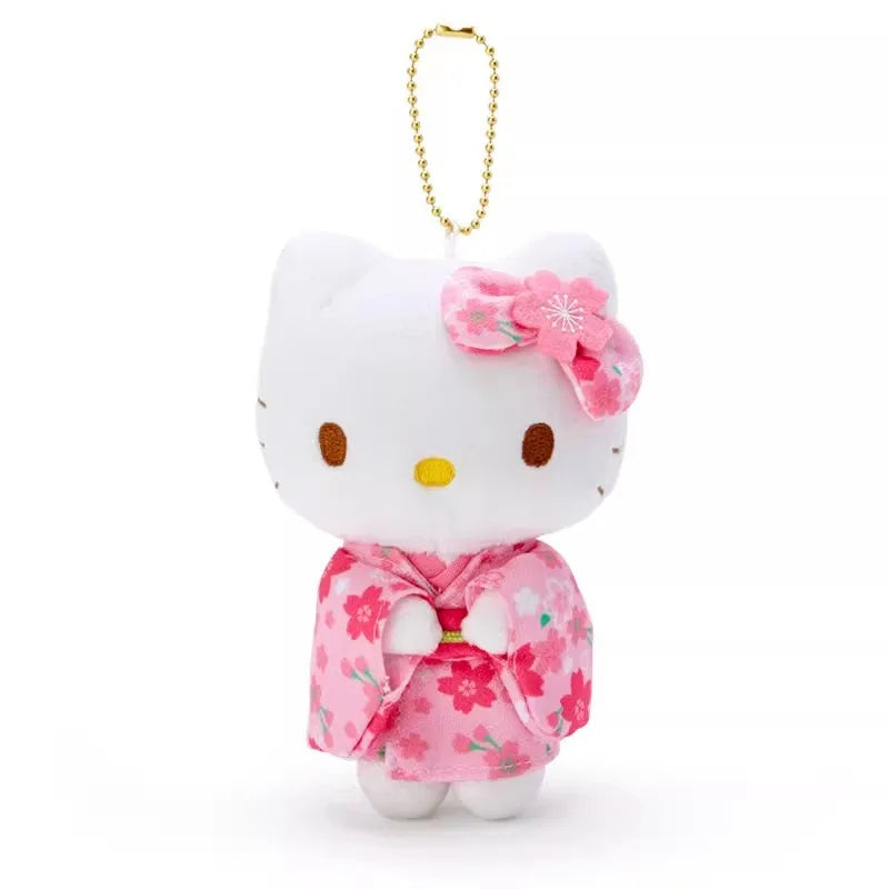 Hello Kitty Cherry Blossom Kimono Series Plush Keychain Pendant