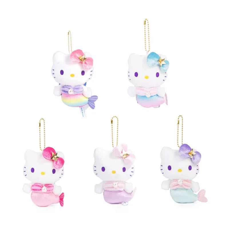 Hello Kitty 50th Anniversary Limited Rainbow Mermaid Series Plush Pendant Keychain