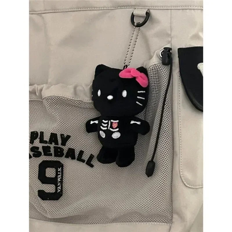 Hello Kitty Skeleton Halloween Plush Keychain