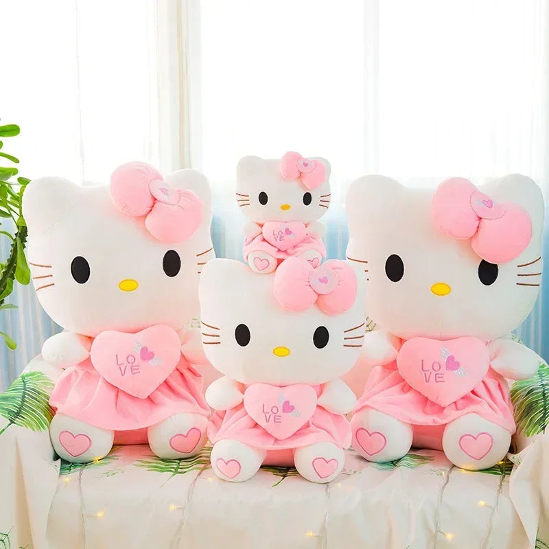 Sanrio Kawaii Hello Kitty Heart Love Plush: 5cm, 30cm, 40cm, 55cm, 70cm