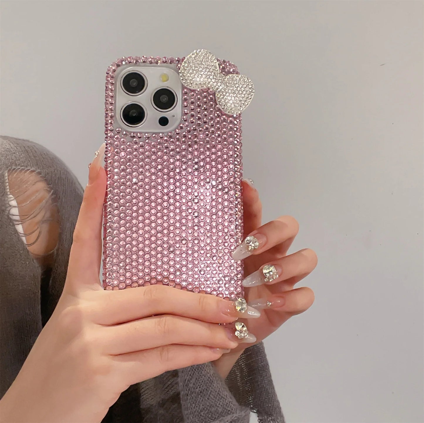 Kawaii Bow Rhinestone Phone Case