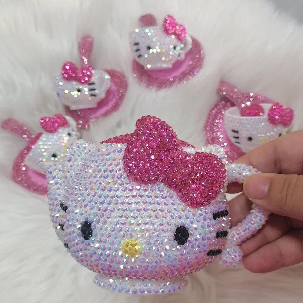 Hello Kitty Rhinestone Tea Cup Set