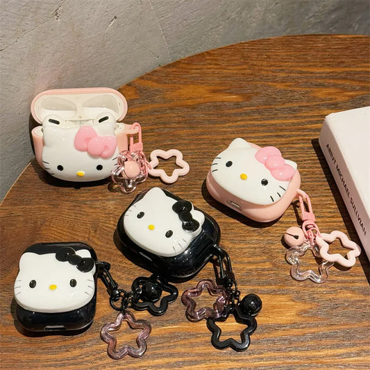 Hello Kitty Pink & Black Star Airpods Case