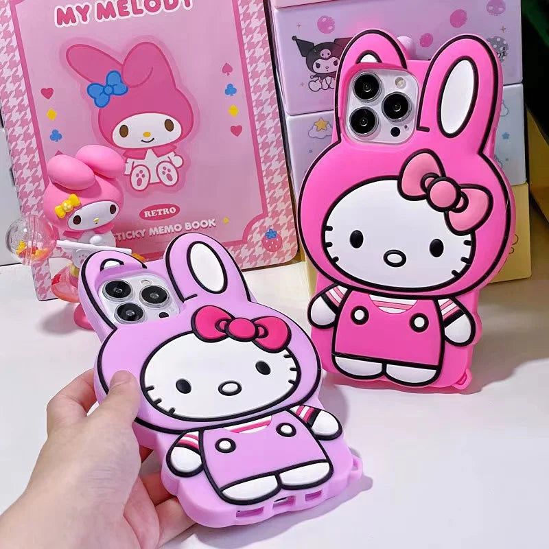 Hello Kitty Bunny Rabbit Shape Silicone Phone Case