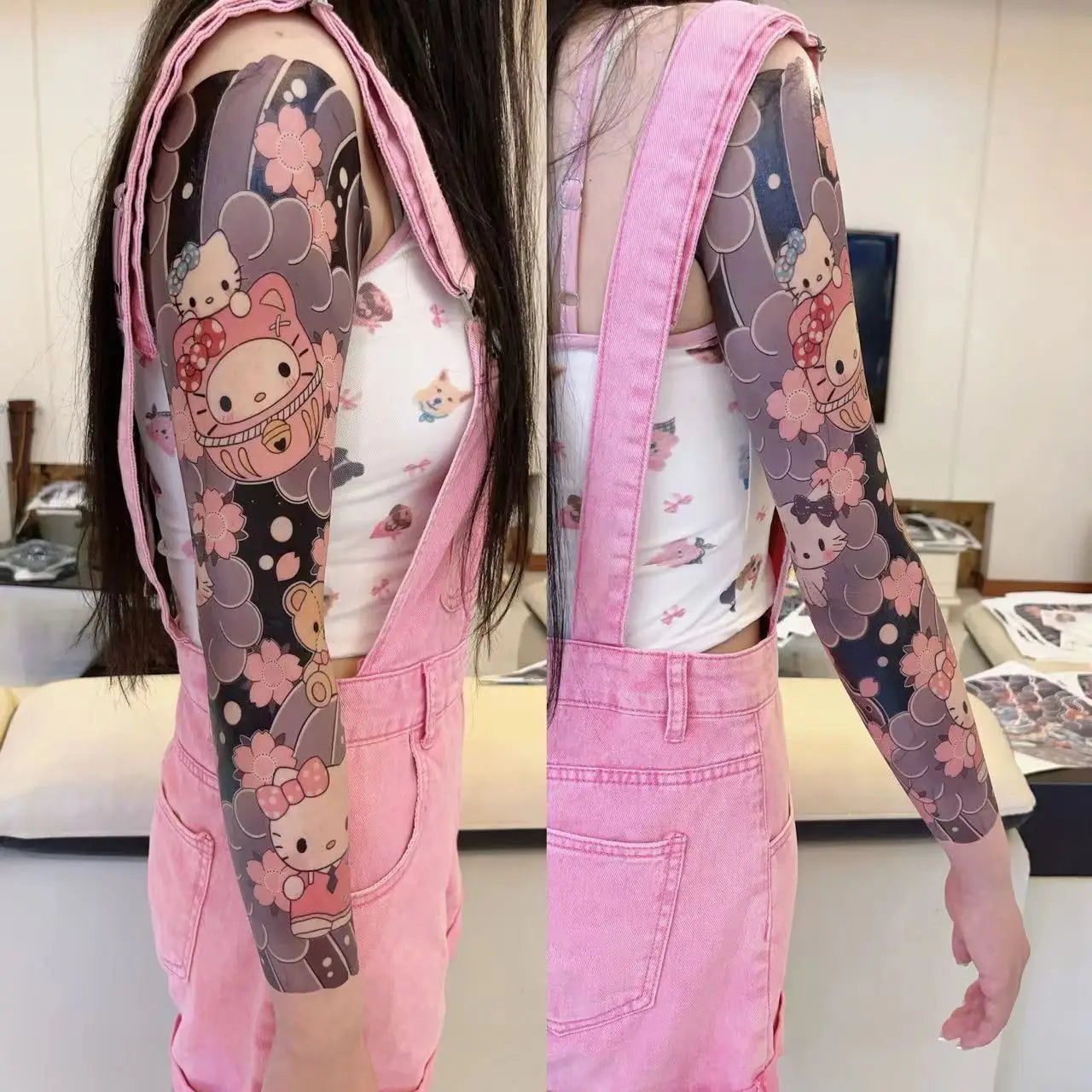 Hello Kitty Flower Arm Tattoo Sticker