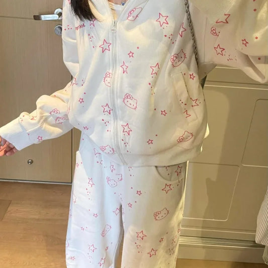 Hello Kitty Star Hoodie Two Piece Set