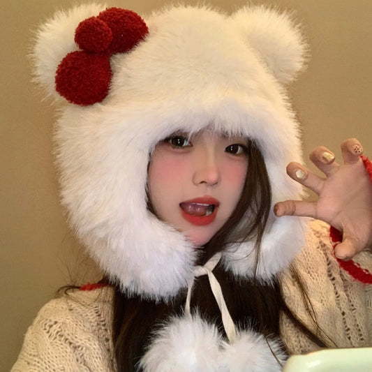 Hello Kitty Kawaii Fluffy Hat