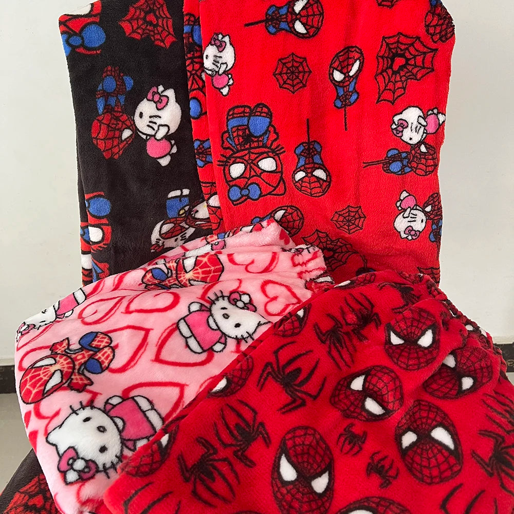 Hello Kitty & Spider Man Plush Fluffy Pajama Pants