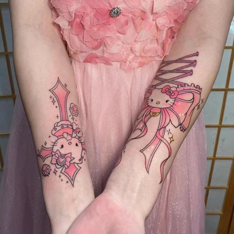 Hello Kitty Kawaii Tattoo Sticker