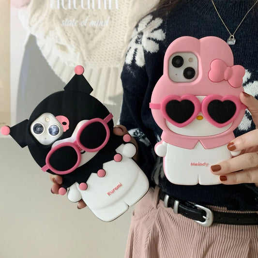 My Melody & Kuromi Sunglasses 3D Phone Case