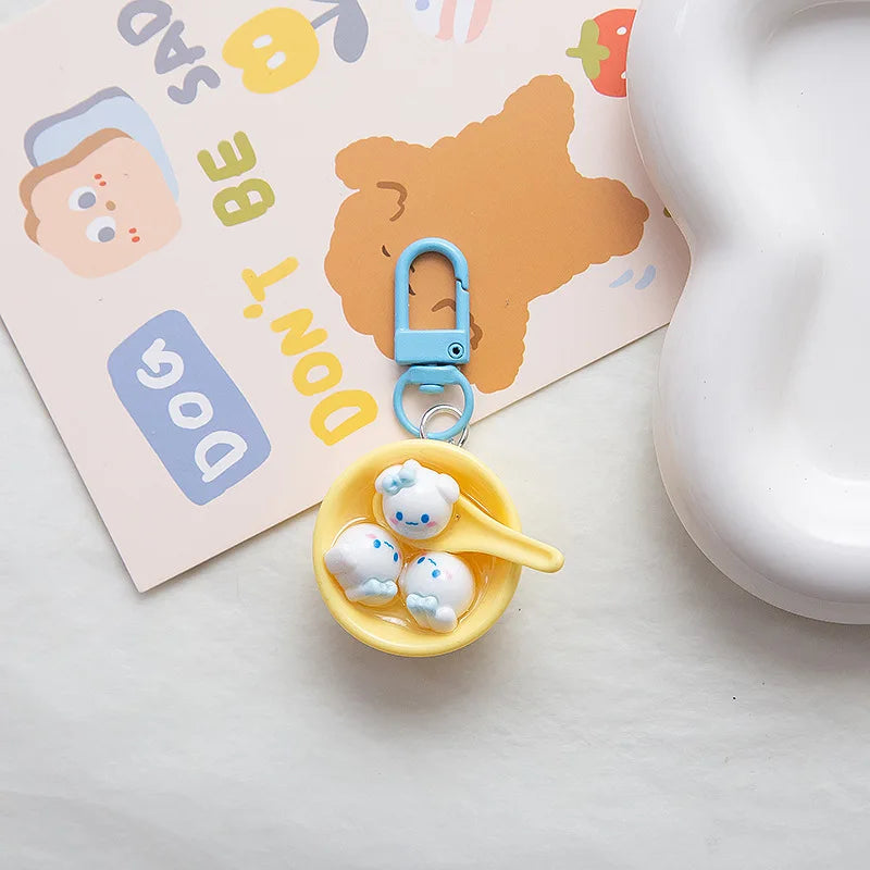 Sanrio Rice Ball Bowl Keychain