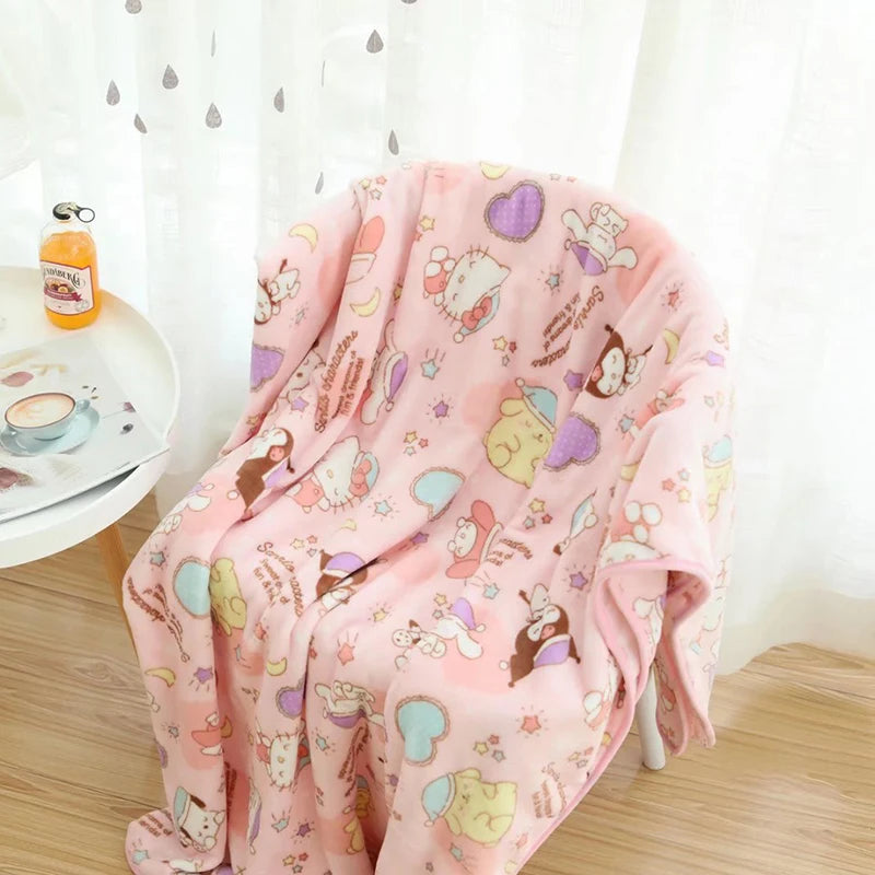 Sanrio Hello Kitty Flannel Blanket Kawaii Blanket