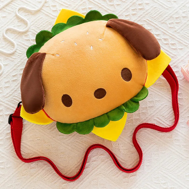 Hello Kitty & Pochacco Hamburger Plush Bag