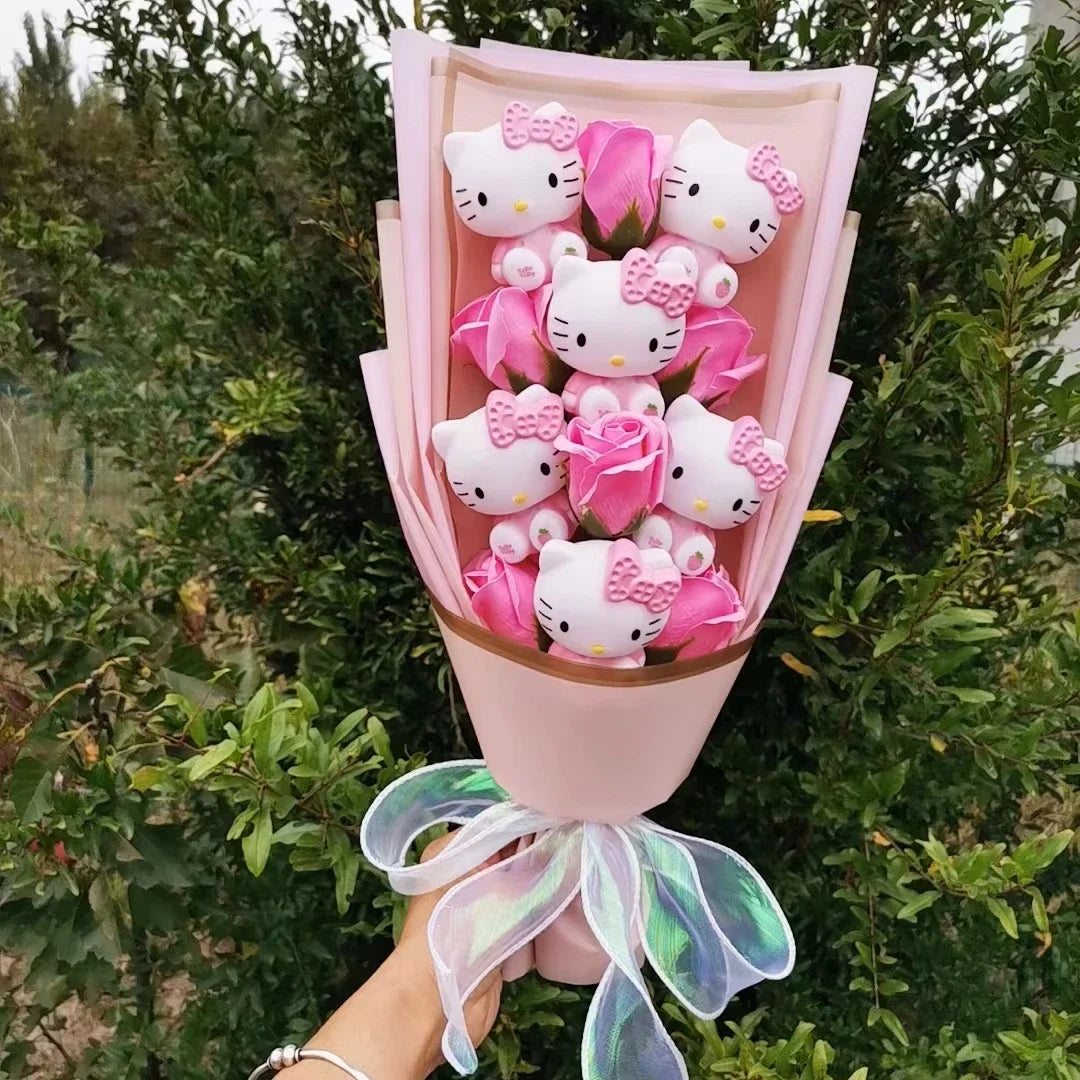 Hello Kitty Plush Flower Rose Bouquet