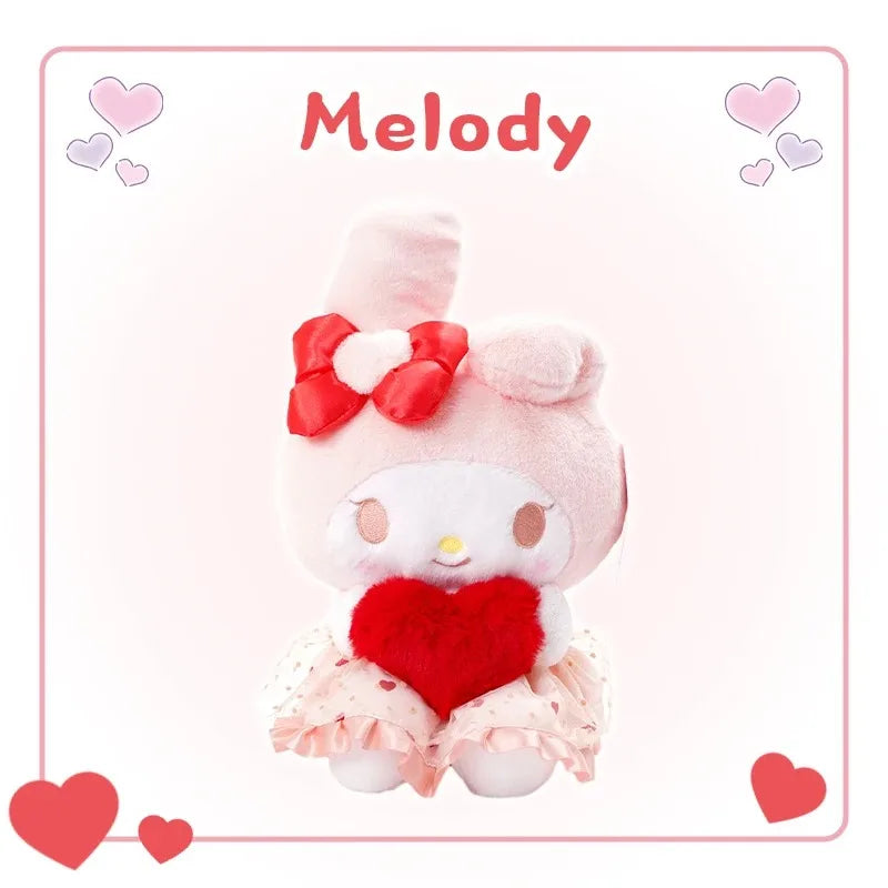 Sanrio Hello Kitty x Kuromi x My Melody x Cinnamoroll Heart Valentines Day Plushies