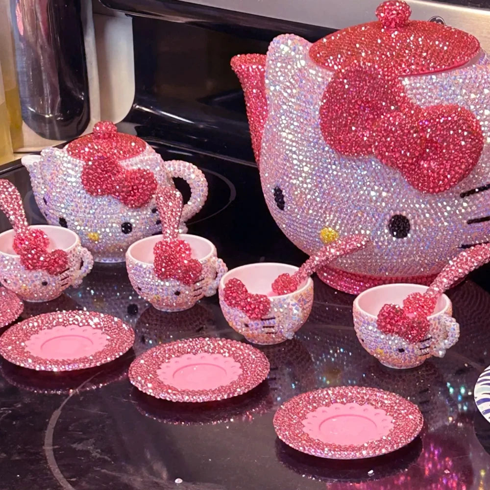 Hello Kitty Rhinestone Tea Cup Set