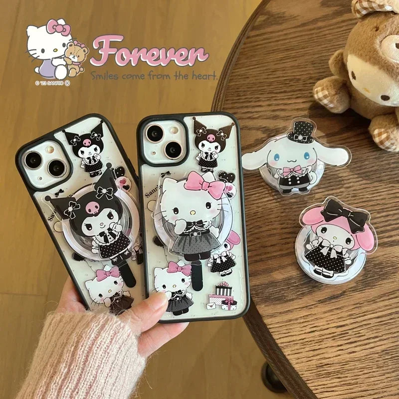 Hello Kitty x My Melody x Kuromi Y2K Magnetic Holder Phone case