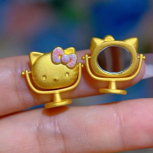 Hello Kitty Mini Small Gold Mirror